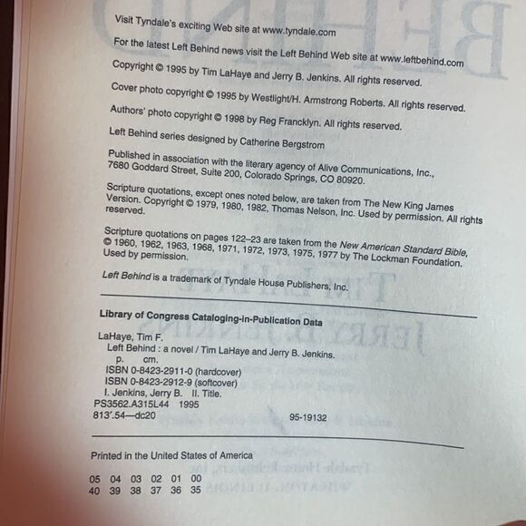 Book Left Behind Paperback Tim LaHaye & Jerry B. Jenkins - Picture 6 of 11